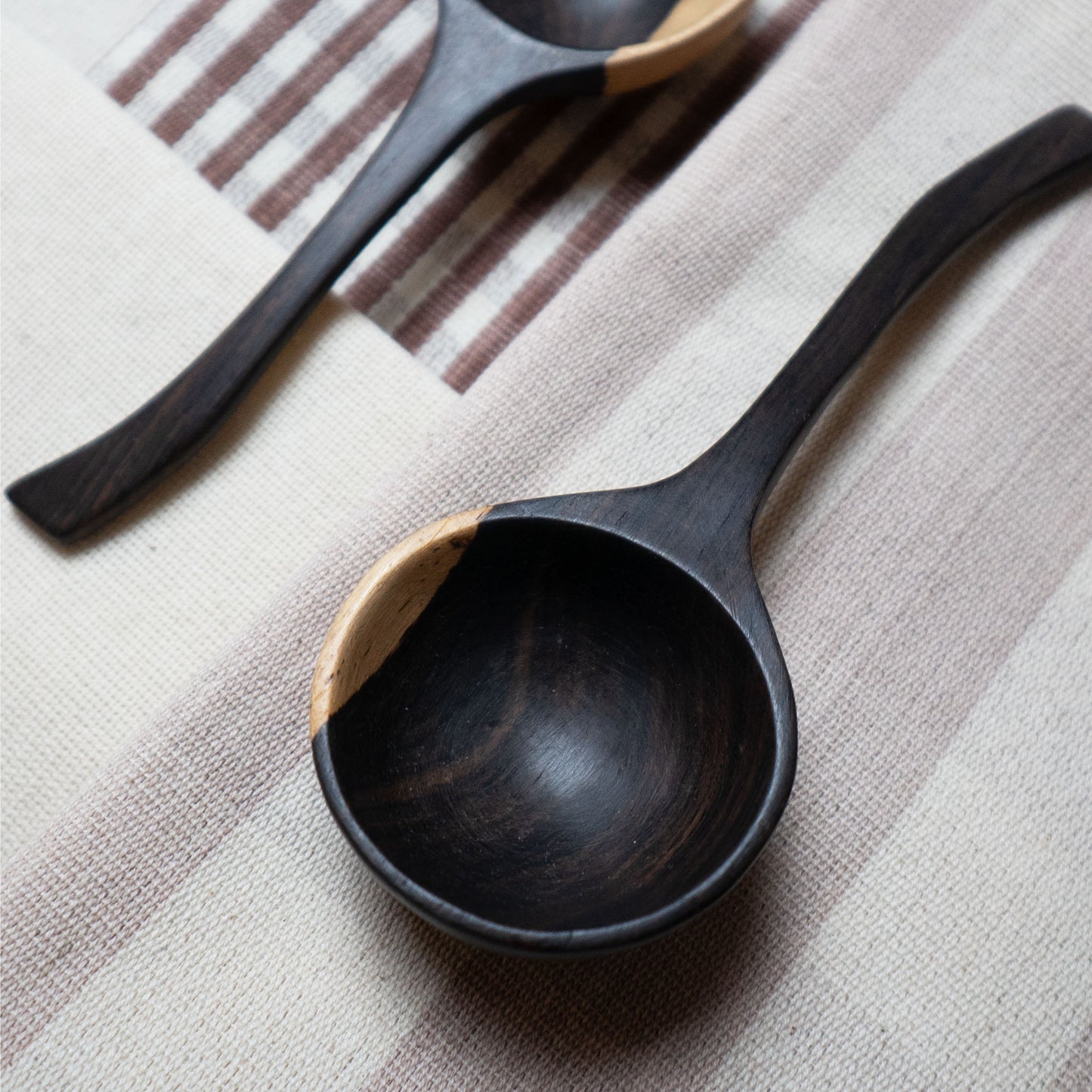 Beige and Brown Striped Napkins (Set of 5)