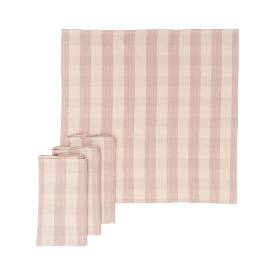 Beige and Brown Striped Napkins (Set of 5)